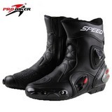 Motorcycle Boots Wear-Resistant Microfiber Leather Racing Motocross Mid-Calf Shoes